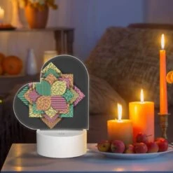 Love Acrylic Night Light, A Colorful Geometric Pattern Is Displayed On A Black Background. 8 Love Acrylic Night Light, A Colorful Geometric Pattern Is Displayed On A Black Background. -Cute Night Light Shop f106d1e000eefcf4135643d5521115fc2955c7df