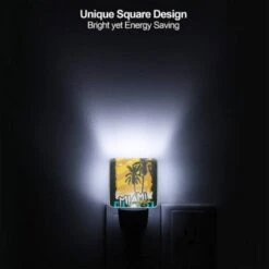 Night Light, A Colorful Poster Of Palm Trees And The Words "Miami Florida Beach.". -Cute Night Light Shop f108db882c91df6cd251ef75ceea9bc5ac16d229