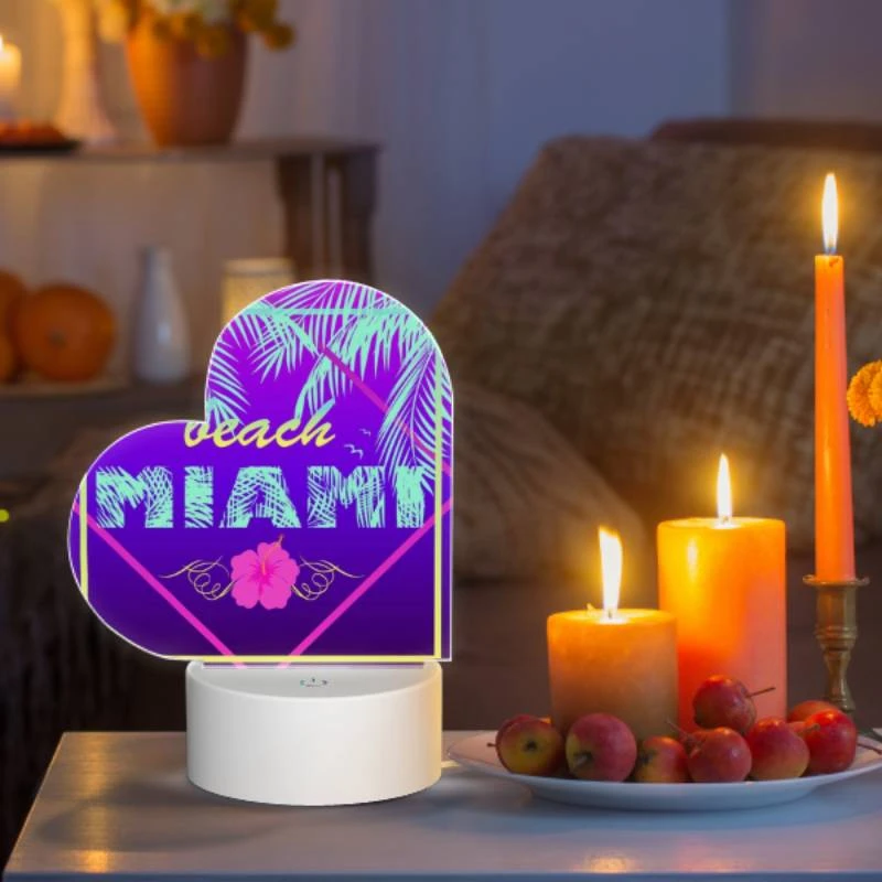 Love Acrylic Night Light, A colorful sign that says "Beach Miami.". Love Acrylic Night Light, A Colorful Sign That Says "Beach Miami.". -Cute Night Light Shop f1cc69fc7270d84109bd874a4629b219a060e578