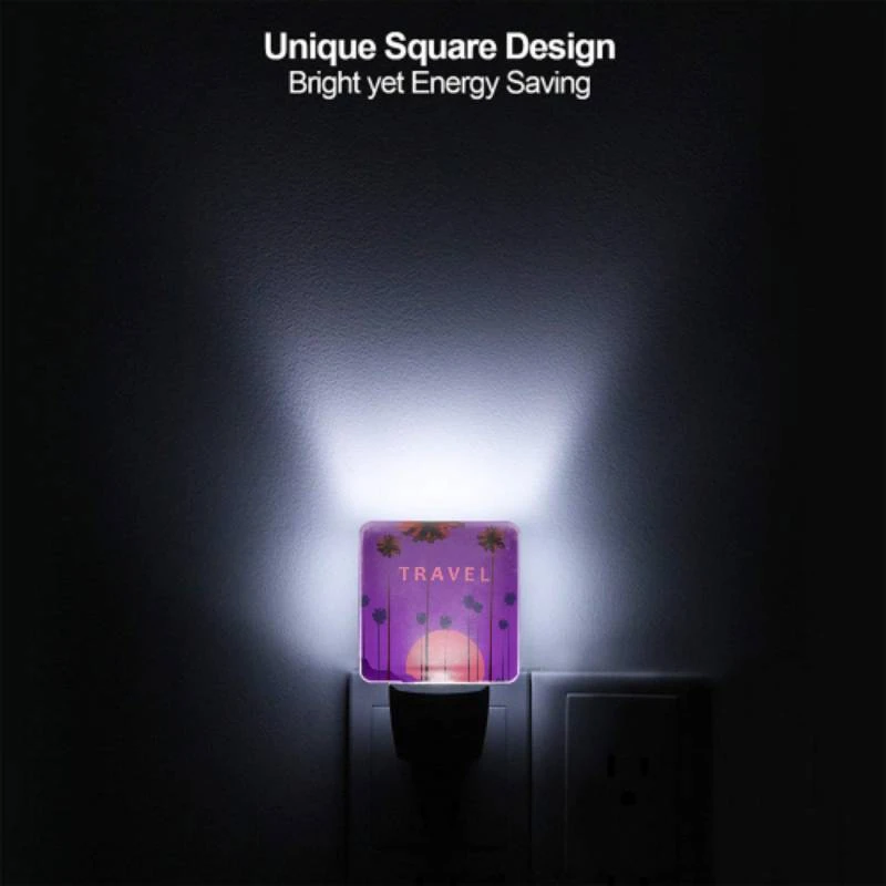 Night Light Set of 2, A travel poster with a bus and palm trees. Night Light Set Of 2, A Travel Poster With A Bus And Palm Trees. -Cute Night Light Shop f222c1ca4491f6dce90af100f5bc50ae940c3b81