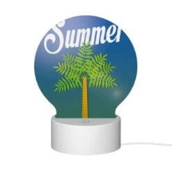 Round Acrylic Night Light, A Green Palm Tree With Yellow Trunk. -Cute Night Light Shop f29b3a8723b13371e6caee1621a967e7187dcdc3