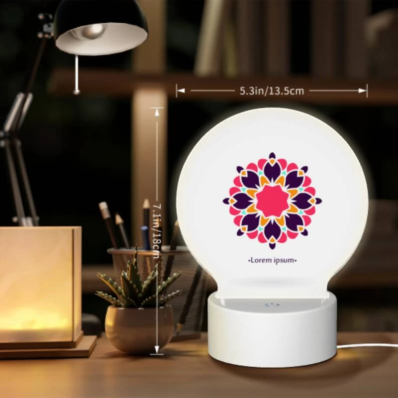 Round Acrylic Night Light, A colorful flower with a pink center and purple petals. Round Acrylic Night Light, A Colorful Flower With A Pink Center And Purple Petals. -Cute Night Light Shop f2b29abc8c855ea1988b2f6f843f6d268d2bd696