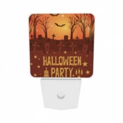 Night Light Set Of 2, A Halloween Party Is Advertised With A Spooky Scene Of Graves And Bats. 8 Night Light Set Of 2, A Halloween Party Is Advertised With A Spooky Scene Of Graves And Bats. -Cute Night Light Shop f2df404f93fd5eb30595b5fcbb8790277ed0a0bc
