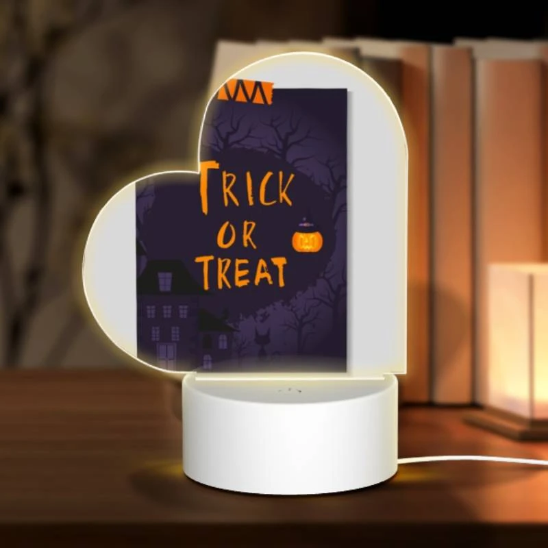 Love Acrylic Night Light, A poster with a pumpkin on it that says Trick or Treat. Love Acrylic Night Light, A Poster With A Pumpkin On It That Says Trick Or Treat. -Cute Night Light Shop f3063aab4be25db2f6ee422f723c2f3b72671e5e