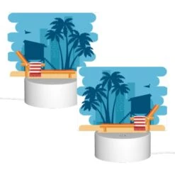 Rectangular Acrylic Night Light, A Colorful Beach Chair With A Red And White Striped Towel On It 3 Rectangular Acrylic Night Light, A Colorful Beach Chair With A Red And White Striped Towel On It -Cute Night Light Shop f38666d599e32ed4f8b6db7d764d4b1bb1d7c359