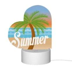 Love Acrylic Night Light, A Colorful Cartoon Of A Palm Tree And The Word "summer" On A Beach. -Cute Night Light Shop f470868effcd5a093466cd86460e8867bddeea9d