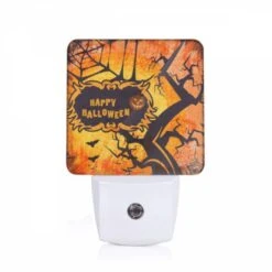 Night Light, A Halloween Poster With A Tree And A Pumpkin.