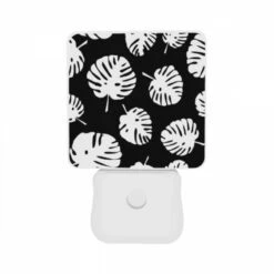 Night Light Set Of 2, A Pattern Of Leaves On A Black Background. -Cute Night Light Shop f5015dca2b1aa81bfb2cfb6ca50c7cdd6155bd5a
