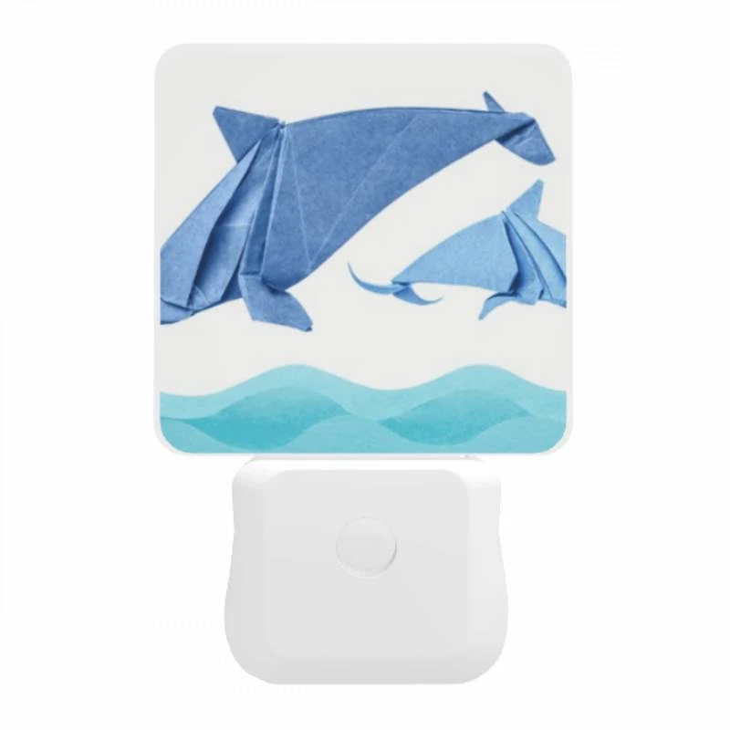 Night Light, Two blue paper dolphins swimming in the ocean. Night Light, Two Blue Paper Dolphins Swimming In The Ocean. -Cute Night Light Shop f52ebda4d061bdf6b252e922a79285f101f5830b