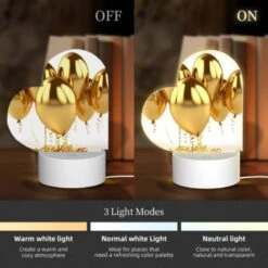 Love Acrylic Night Light, A Bunch Of Gold Balloons Are Tied Together. -Cute Night Light Shop f58106a612cfd62b580120c71b2666599608a82b