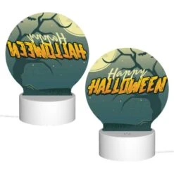 Round Acrylic Night Light, A Tree With A Spooky Halloween Sign On It. -Cute Night Light Shop f6be10c080f2b041c1139c77aaf3777eb43da810