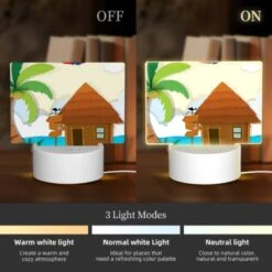 Rectangular Acrylic Night Light, A Cartoon House With A Palm Tree And A Plane Flying Over It. 4 Rectangular Acrylic Night Light, A Cartoon House With A Palm Tree And A Plane Flying Over It. -Cute Night Light Shop f6c7a85905c38a375ead7062756b071065dc83f7