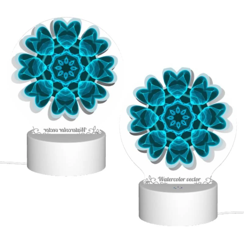 Round Acrylic Night Light, A blue and white flower with a blue background. Round Acrylic Night Light, A Blue And White Flower With A Blue Background. -Cute Night Light Shop f6cdf66e6a9ad12b32c75b4cc5e71c8f00abe981