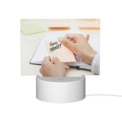 Rectangular Acrylic Night Light, A Person Is Writing A Note That Says "Happy Halloween" On A Piece Of Paper. -Cute Night Light Shop f6d87a13ea02f157b5083c019be2362267e66ae7