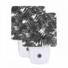 Night Light Set Of 2, A Pattern Of Leaves On A Black And White Background. -Cute Night Light Shop f82fd6790e44d51d7bfdb9f60204382febde697b