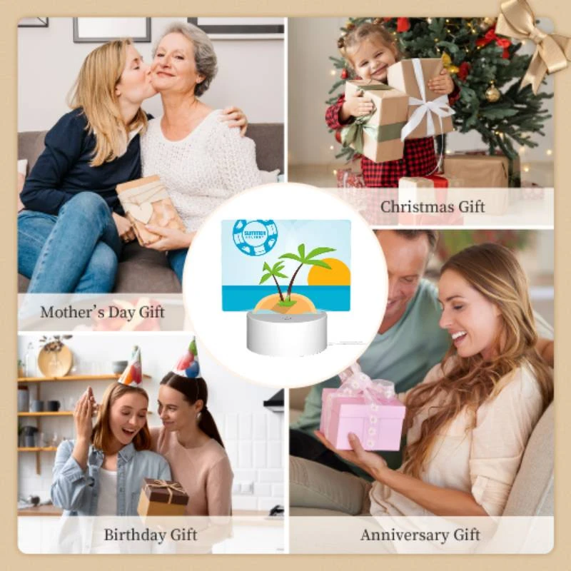 Rectangular Acrylic Night Light, A palm tree is growing on a small island in the middle of the ocean. Rectangular Acrylic Night Light, A Palm Tree Is Growing On A Small Island In The Middle Of The Ocean. -Cute Night Light Shop f856d14320ebf5270a77b0a8c91b73bcfba7b386