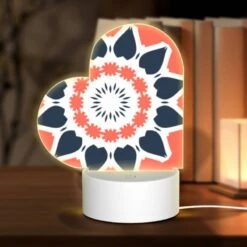 Love Acrylic Night Light, A Colorful Flower Design On A Pink Background.