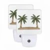 Night Light Set Of 2, Two Palm Trees On A Sandy Beach. 2 Night Light Set Of 2, Two Palm Trees On A Sandy Beach. -Cute Night Light Shop f99856706ed9d57321340e29aa4081e8ec02c7e7