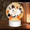 Round Acrylic Night Light, A Colorful Sticker With A Witch On It And The Words "Happy Halloween" On It. 1 Round Acrylic Night Light, A Colorful Sticker With A Witch On It And The Words "Happy Halloween" On It. -Cute Night Light Shop f9f964716e6b56562221871519cc588dc21af173