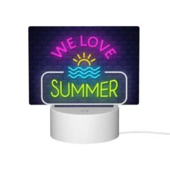 Rectangular Acrylic Night Light, A Neon Sign That Says "We Love Summer". -Cute Night Light Shop fa13cf97491839ef51bfeb88ac665aa4abf366eb