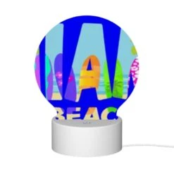 Round Acrylic Night Light, A Colorful Sign That Says Miami Beach. 11 Round Acrylic Night Light, A Colorful Sign That Says Miami Beach. -Cute Night Light Shop fa5058262238c53fa68ed908757e1d3faf28dcea