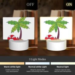 Rectangular Acrylic Night Light, A Colorful Cartoon Of A Palm Tree 4 Rectangular Acrylic Night Light, A Colorful Cartoon Of A Palm Tree -Cute Night Light Shop fa87ed33aa1a8f580b512086d0a2b8c2515eb8ac