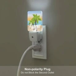 Night Light Set Of 2, A Cartoon Image Of A Palm Tree And The Word "summer" On A Beach. -Cute Night Light Shop fadbcbdbecac1ea7059aaf1b28e11a3f4a74f3d4