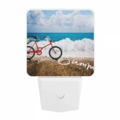 Night Light, A Red Bicycle Is Parked On The Beach. -Cute Night Light Shop fc664d793436d0108593a51639187ee98b6bfbbc