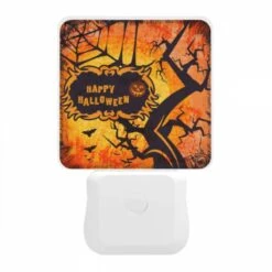 Night Light, A Halloween Poster With A Tree And A Pumpkin. -Cute Night Light Shop fde14bdcf1c7a974631cbcb645078dc5be269043