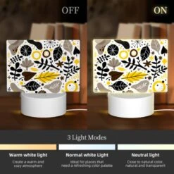 Rectangular Acrylic Night Light, A Collection Of Leaves And Flowers In Various Colors. -Cute Night Light Shop fe3d0b681df9366431462aac8afdd7145b2d973a