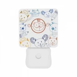 Night Light Set Of 2, A Collection Of Cartoon Cats With Pencils In Their Mouths. -Cute Night Light Shop fe46d444a6e7c292b3cd0af63db5d504f2894329