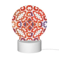 Round Acrylic Night Light, A Colorful And Intricate Design On A Piece Of Fabric. -Cute Night Light Shop fe4ae58a900752b69541626551a06a4ef9973533