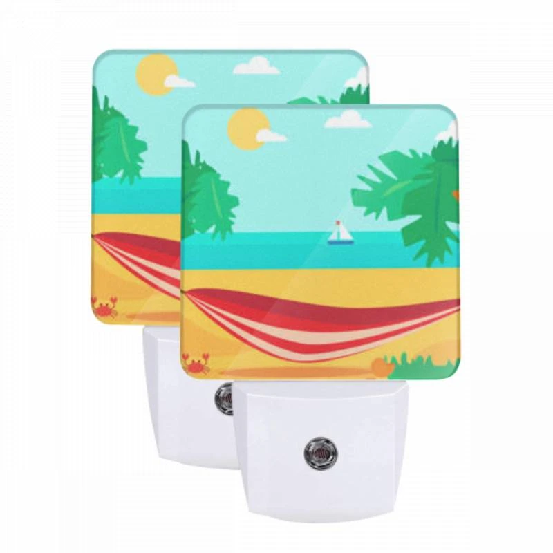 Night Light Set of 2, A red and white beach umbrella is set up on the sand. Night Light Set Of 2, A Red And White Beach Umbrella Is Set Up On The Sand. -Cute Night Light Shop feb1b3195dad90756b069d4e1ec040d669ab8427