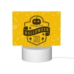 Rectangular Acrylic Night Light, A Yellow And Black Celebration Halloween Trick Or Treat Sign. -Cute Night Light Shop fed6c113e110cd9dbd28c195755fe7e6317cefce