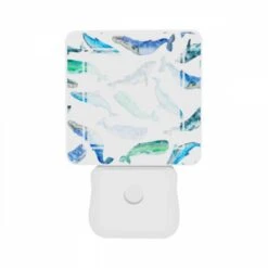 Night Light Set Of 2, A Blue And White Whale Is Swimming In The Ocean. -Cute Night Light Shop ff40b30d9b6067f1b344b683af11fb564b9e8dfd