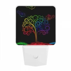 Night Light, A Colorful Tree With Three Birds Flying Around It. -Cute Night Light Shop ff7eb4a20249bfd488b46db39e36b2588ce34c9d