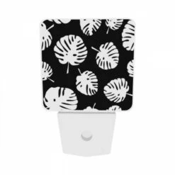 Night Light Set Of 2, A Pattern Of Leaves On A Black Background. -Cute Night Light Shop ff86467ba93d16b0bfd5d1d25efca0994ef5951e