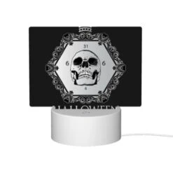 Rectangular Acrylic Night Light, A Skeleton Is Shown On A Clock With The Time Of 6:13. -Cute Night Light Shop ffed095e23eb5f95273e8b4477b67f0a9177f04a